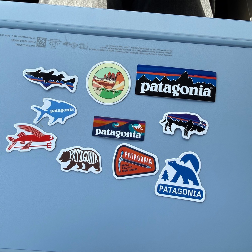 Patagonia Sticker Lot 10pc Fitz Roy Bear Bison Fish Great Pacific Iron Works